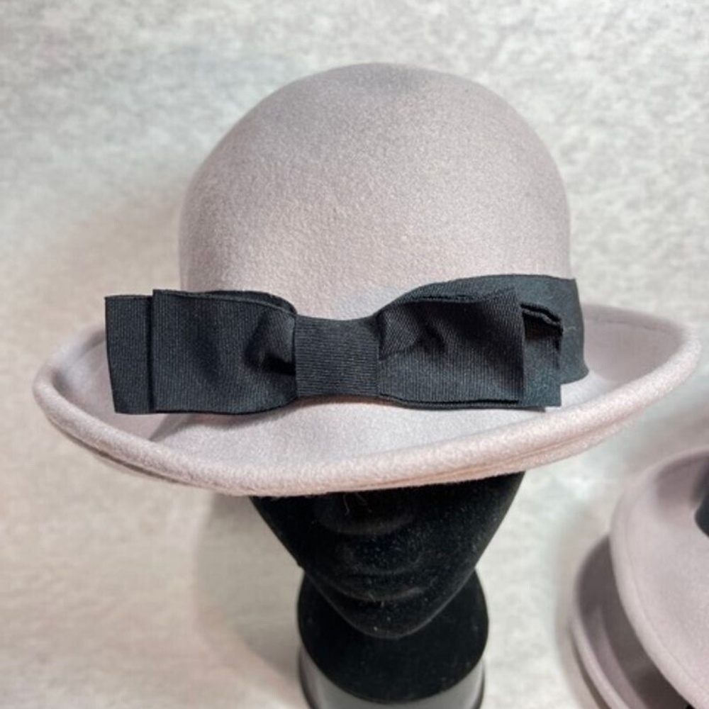 Disney Parks Wool Kettle Rim Hat with Black Ribbon Women's Adult - Color : Mauve